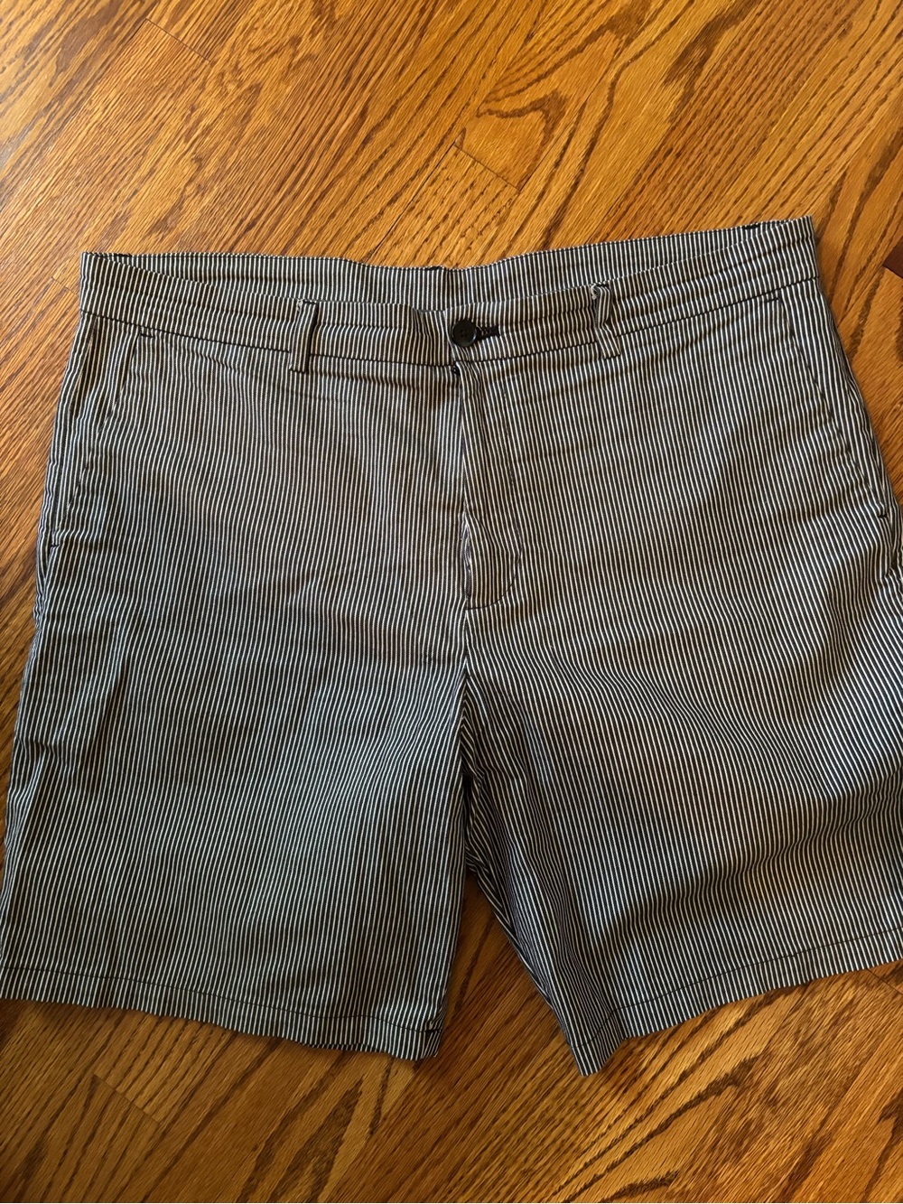 CK Striped Cotton Shorts in Navy and White